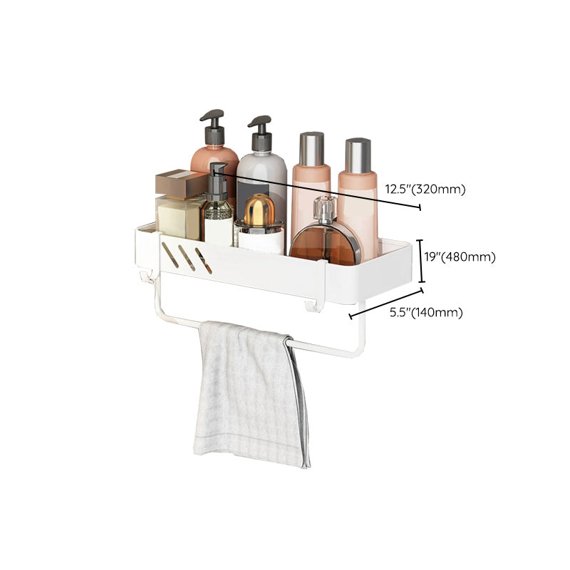 LoungeYard | Modern White Bathroom Hardware Set Towel Rack Bath Shelf Bathroom Hardware Set — product view 3