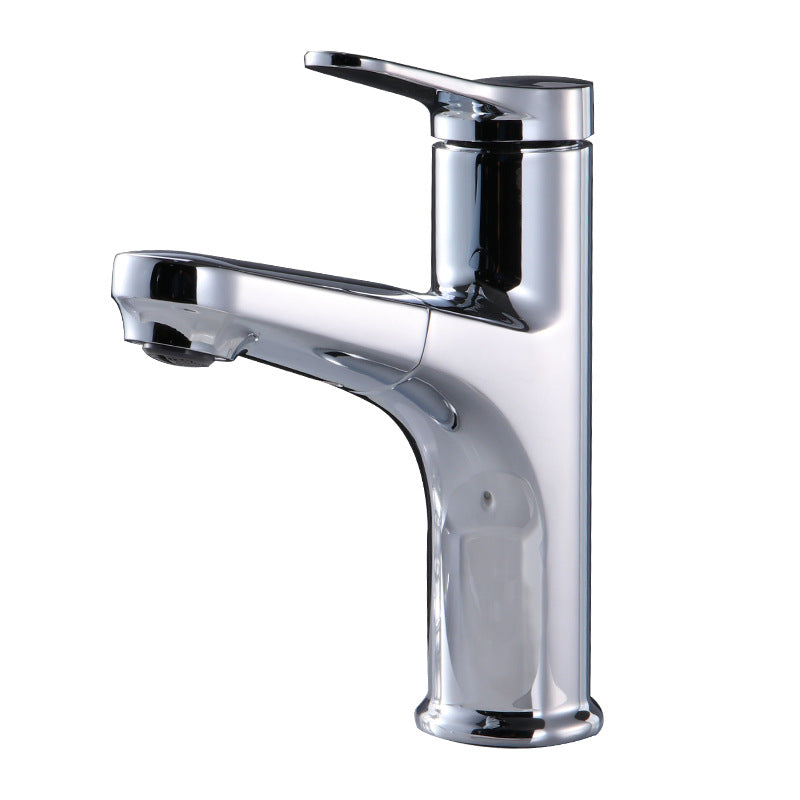 LoungeYard | Contemporary Basin Faucet Copper Pure Color Single Lever Retractable Basin Faucet — product view 1