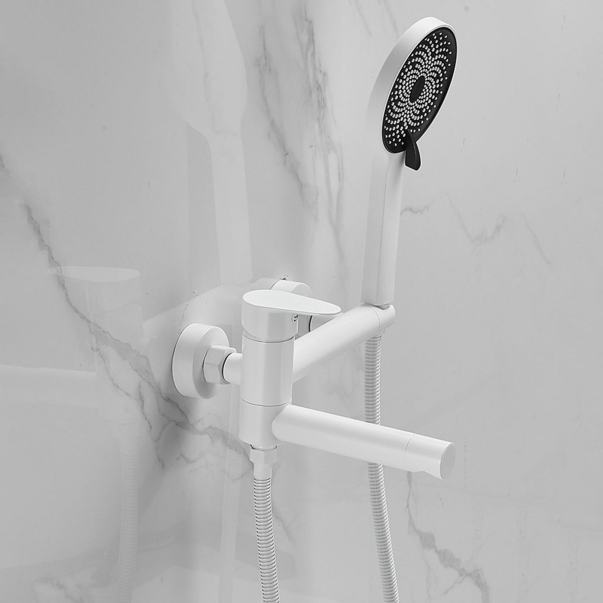 LoungeYard | Contemporary Wall Mounted Bathtub Filler Single Handle Metal Faucet — product view 6