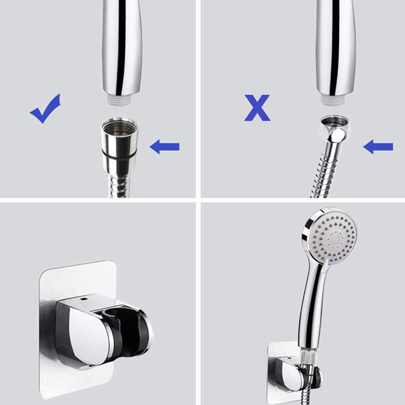 LoungeYard | Contemporary Shower Combination Double Shower Head Chrome Wall Mounted Round Shower Head — product view 7