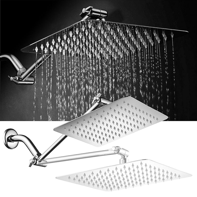 LoungeYard | Contemporary Shower Combination Shower Head with Double Shower Head Ceiling Mounted Square Shower Head — product view 4