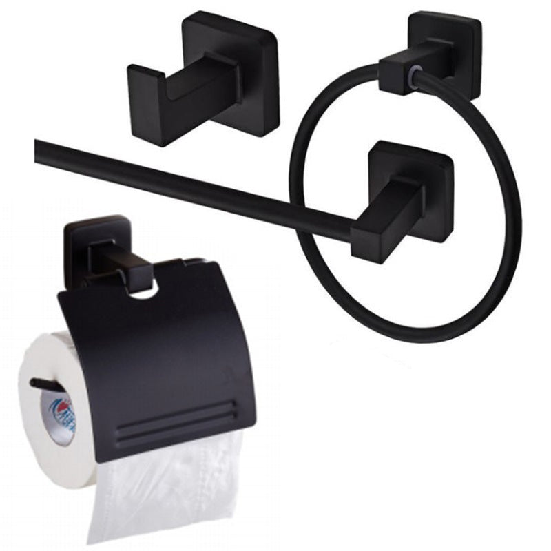 LoungeYard | Traditional Metal Bathroom Hardware Set Wall Hooks/Towel Bar/Ring & Paper Holder — product view 2