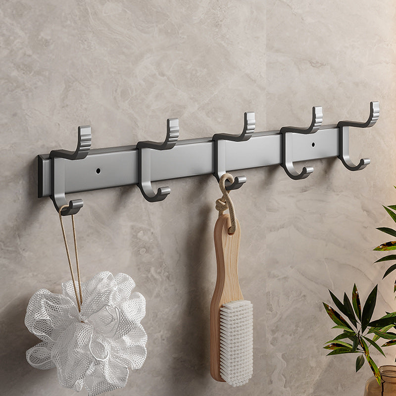 LoungeYard | Modern Metal Bath Accessory Set Polished Silver Bath Shelf/Paper Holder/Towel Hook — product view 1