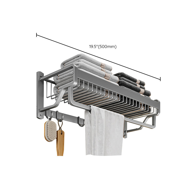LoungeYard | Modern Metal Bath Accessory Set Polished Silver Bath Shelf/Paper Holder/Towel Hook — product view 3