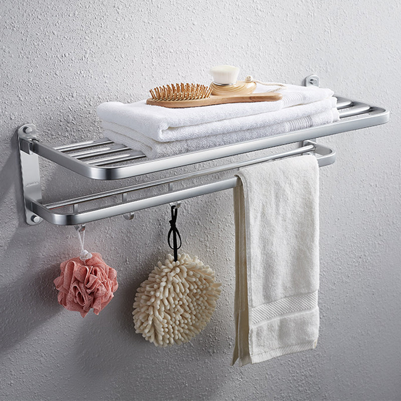 LoungeYard | Contemporary bathroom accessory set made of aluminum with towel holder/bath shelf — product view 6