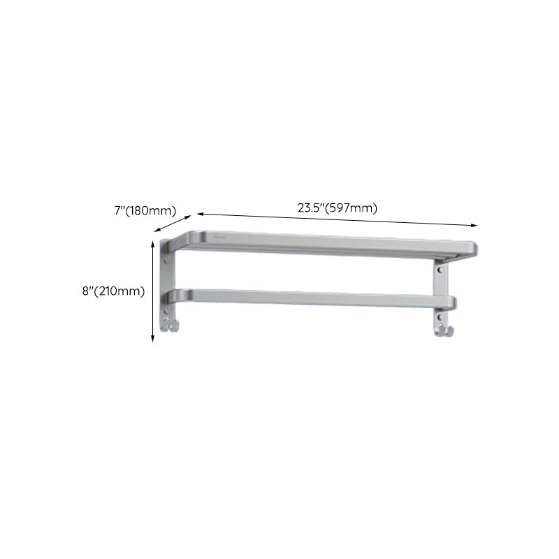 LoungeYard | Contemporary bathroom accessory set made of aluminum with towel holder/bath shelf — product view 2