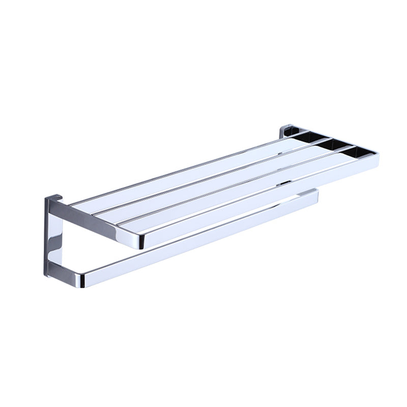 LoungeYard | Chrome brass modern bathroom accessory set with towel bar/ ring/ paper holder & bathrobe hook — product view 5