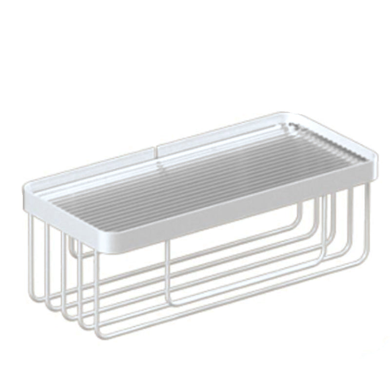 LoungeYard | White Bathroom Accessory Set Metal & Acrylic Bathroom Set with Bath Shelf/Towel Hook — product view 6