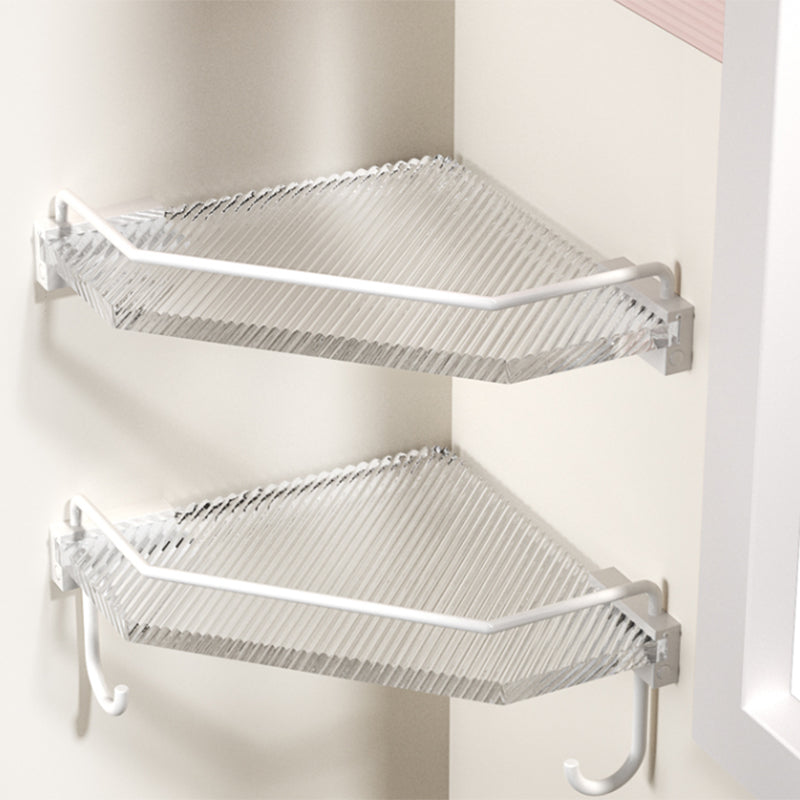 LoungeYard | White Bathroom Accessory Set Metal & Acrylic Bathroom Set with Bath Shelf/Towel Hook — product view 5