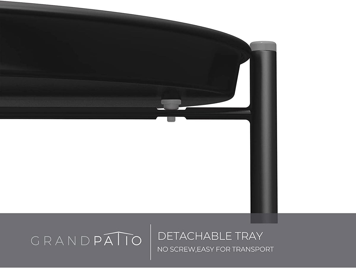 LOUNGE YARD Steel Patio Side Table 2-Tier Weather Resistant Outdoor Round End Table — product view 7