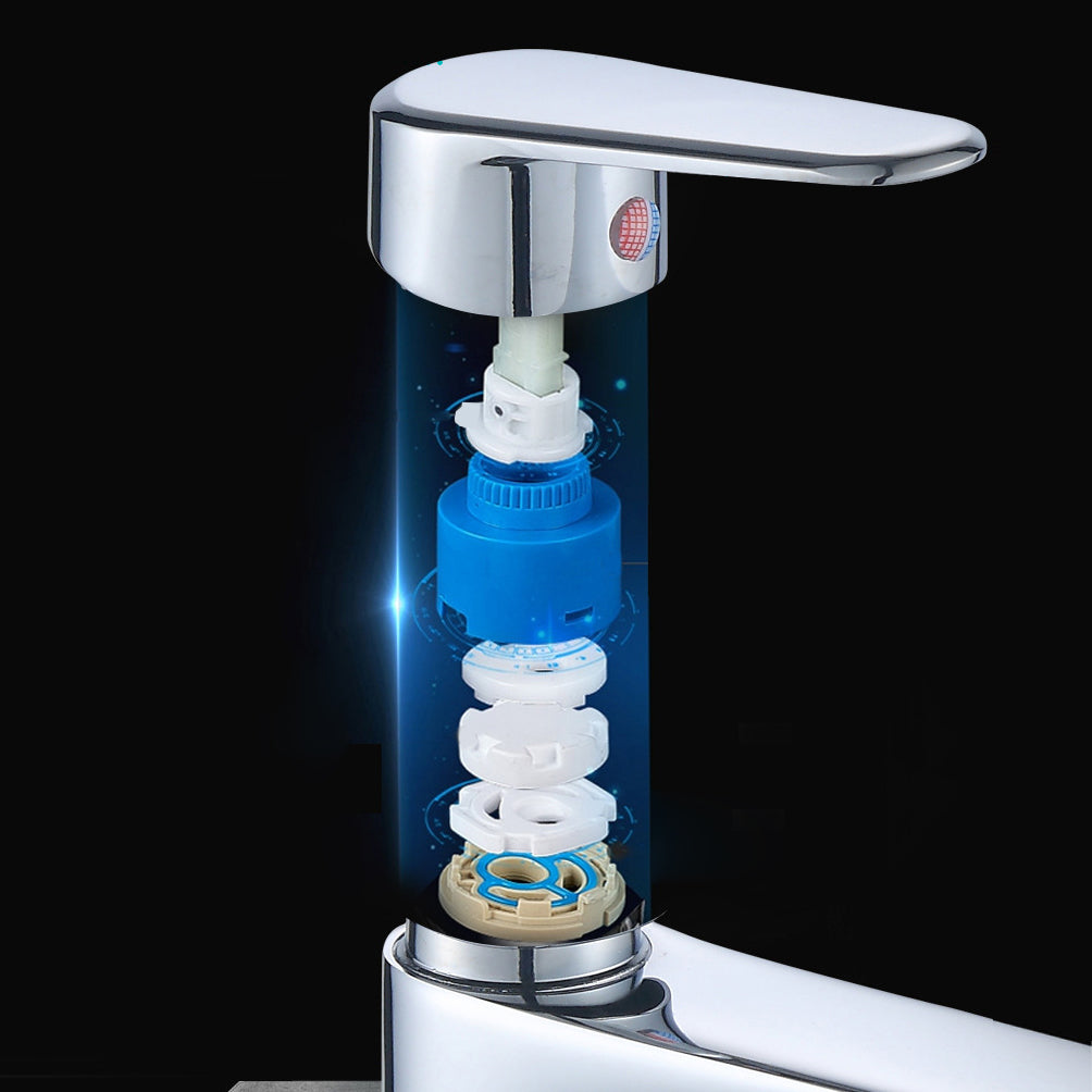 LoungeYard | Modern Sink Faucet Monochrome Brass Sink Faucet for the Bathroom — product view 6