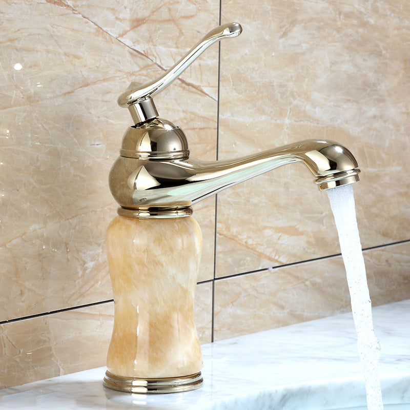 LoungeYard | Luxury Vessel Faucet Brass Lever Handles Low Arc Sink Faucet — product view 1
