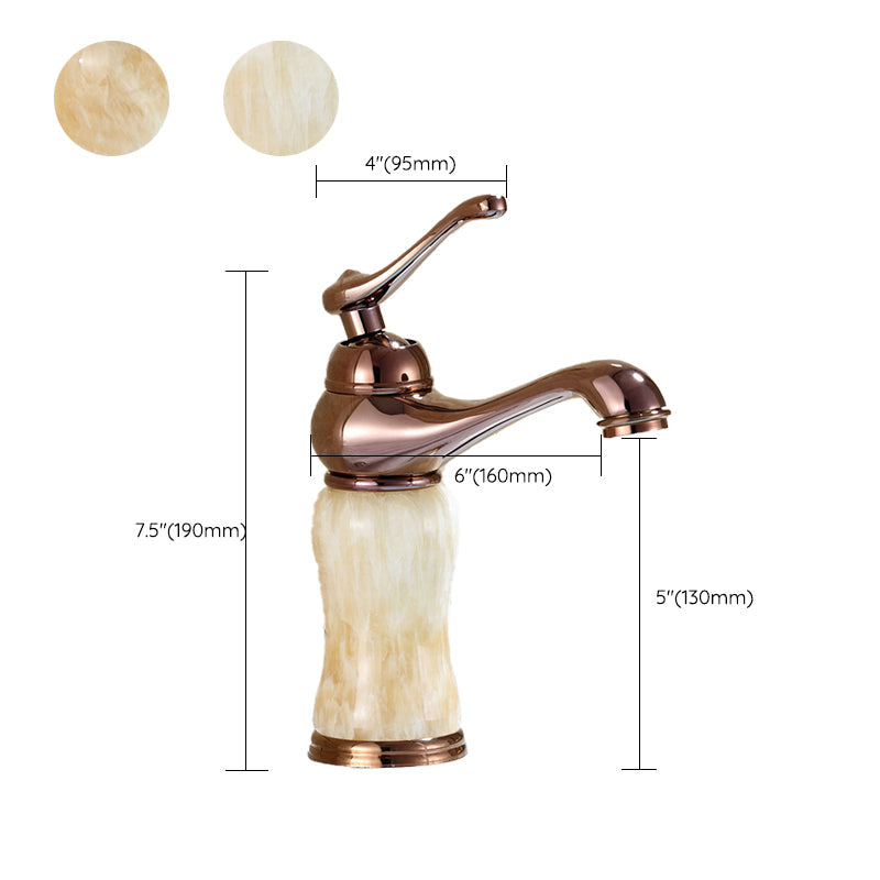 LoungeYard | Luxury Vessel Faucet Brass Lever Handles Low Arc Sink Faucet — product view 4