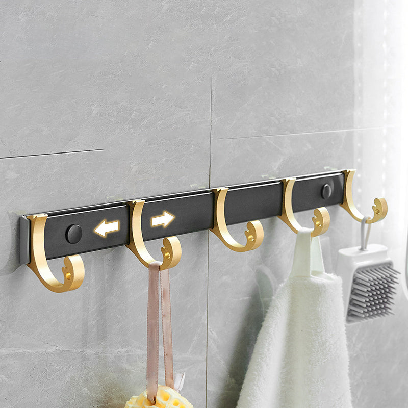 LoungeYard | Contemporary Bath Accessories Set Black & Golden Bath Shelf/Towel Bar — product view 1