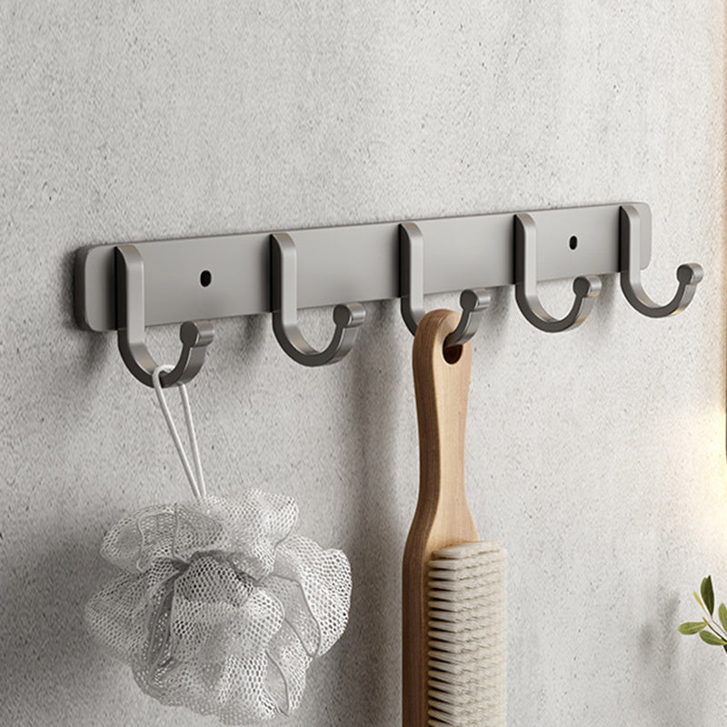 LoungeYard | Gray contemporary bathroom accessory set bathroom shelf/towel holder & bathrobe hook incl. — product view 5