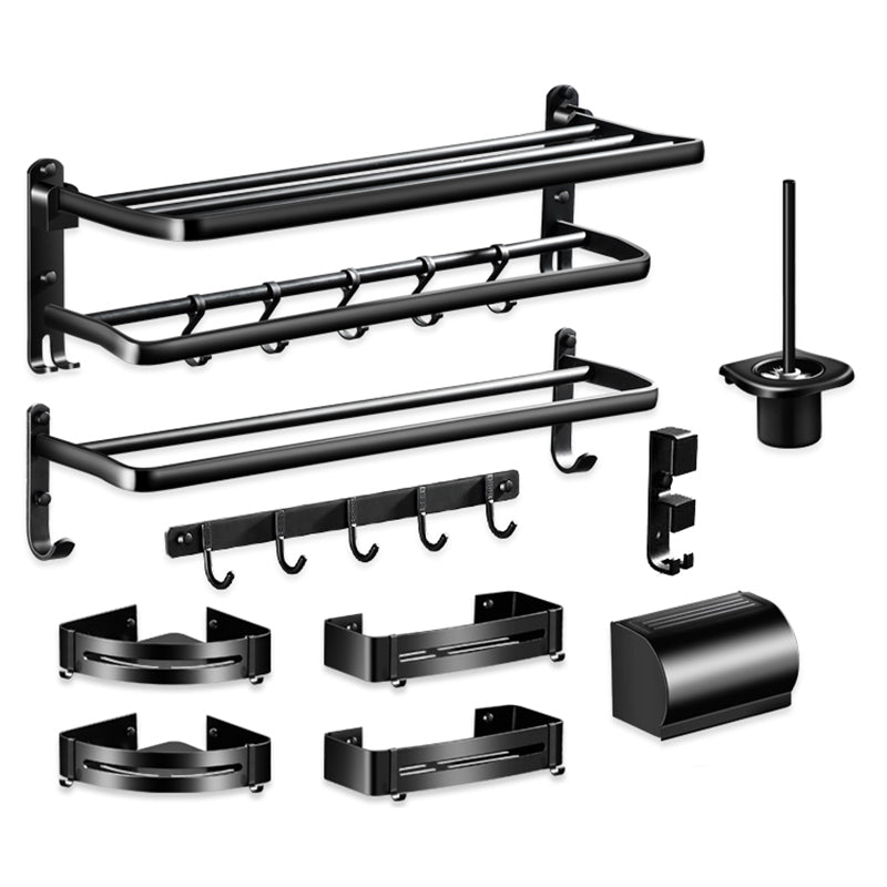 LoungeYard | Modern Aluminum Bathroom Hardware Set Black Bathroom Accessory Set — product view 6