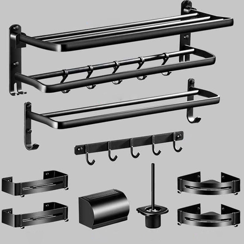 LoungeYard | Modern Aluminum Bathroom Hardware Set Black Bathroom Accessory Set — product view 4