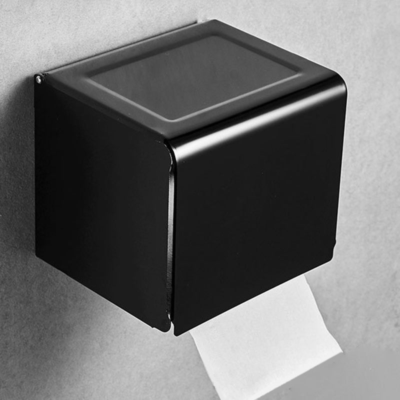 LoungeYard | Contemporary 8-piece Bathroom Accessory Set Matte Black Bathroom Shelf/Paper Holder/Towel Hook — product view 1