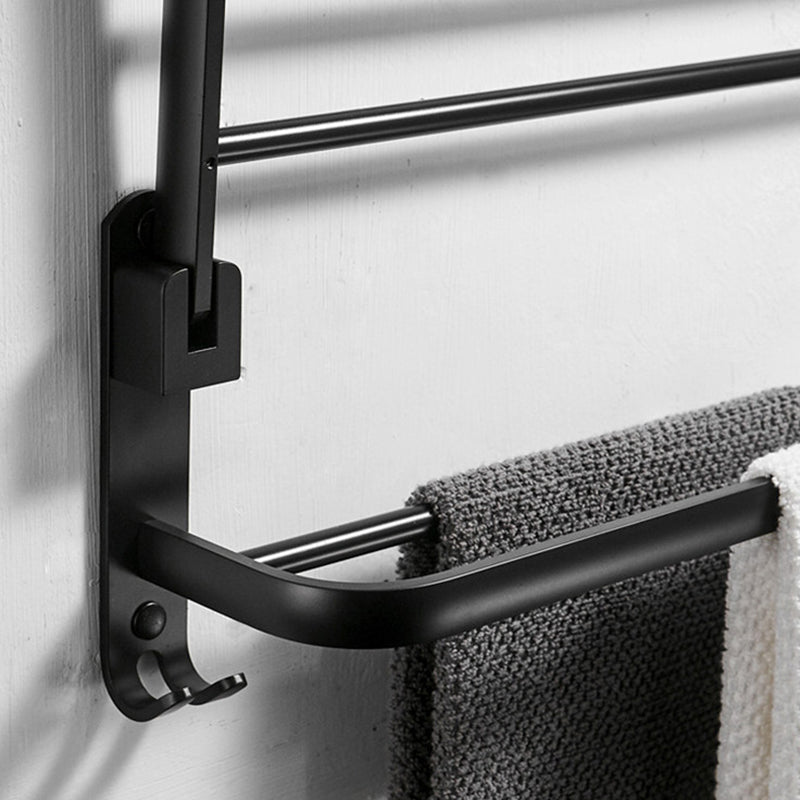 LoungeYard | Contemporary 8-piece Bathroom Accessory Set Matte Black Bathroom Shelf/Paper Holder/Towel Hook — product view 7