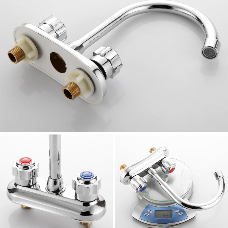 LoungeYard | Knob Handle Brass Faucet High Arc Swivel Sink Faucet for Bathroom — product view 6