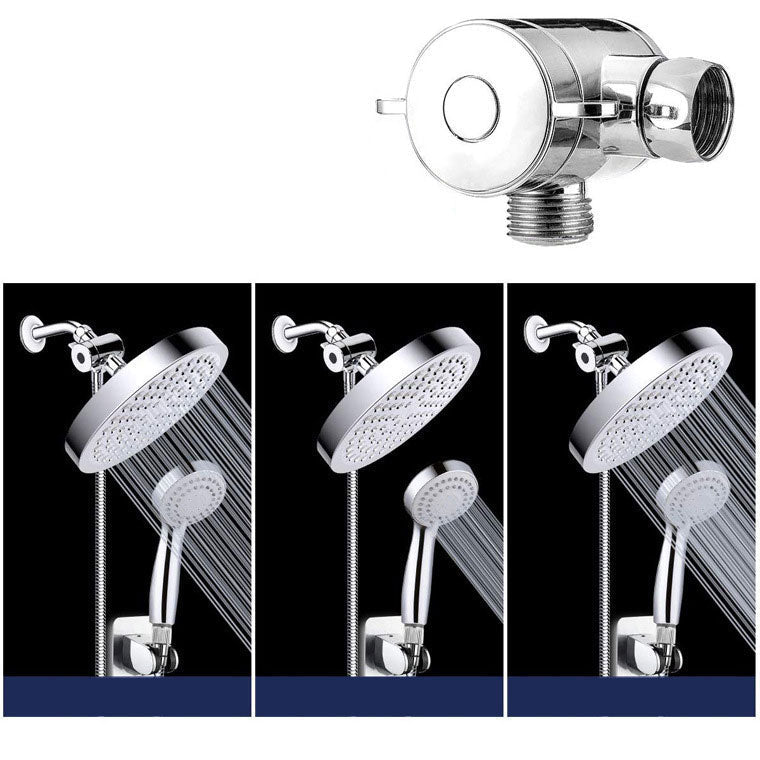 LoungeYard | 4-Setting Silver Shower Set Concealed Wall Mount Holder Tee with Outlet — product view 3