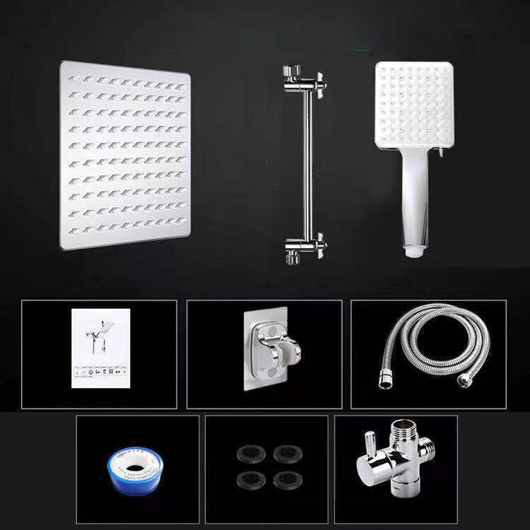 LoungeYard | Contemporary Pull Down Dual Shower Head Square High Arc Shower Head Combo in Chrome — product view 5