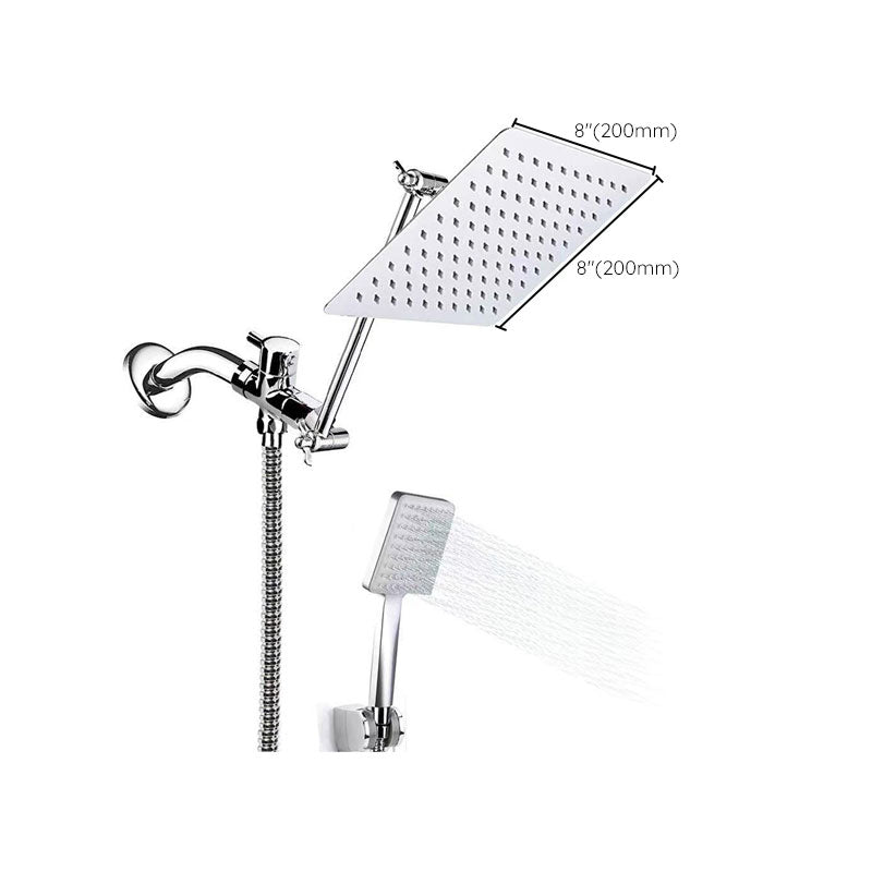 LoungeYard | Contemporary Pull Down Dual Shower Head Square High Arc Shower Head Combo in Chrome — product view 7