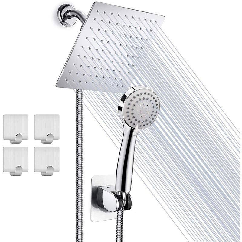 LoungeYard | Modern Pull-Down Dual Showerhead Square High Arch Showerhead Combination — product view 1
