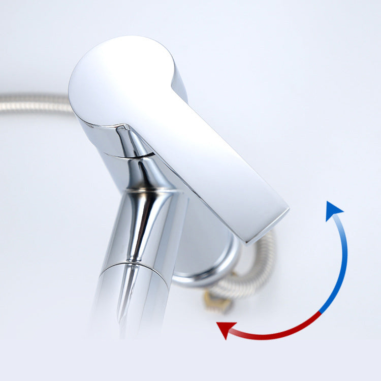 LoungeYard | Contemporary Style Faucet Single Handle Basin Mixer Bathroom Faucet — product view 3