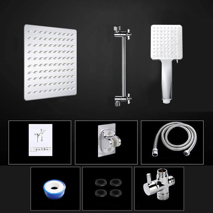 LoungeYard | Pull down Dual Shower Head Square High Arch Shower Head Combo in Chrome — product view 3