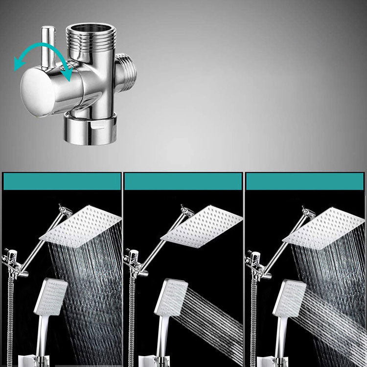 LoungeYard | Pull down Dual Shower Head Square High Arch Shower Head Combo in Chrome — product view 5
