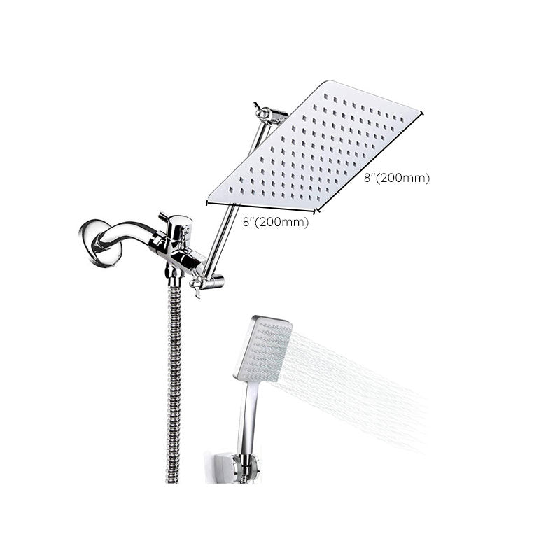 LoungeYard | Pull down Dual Shower Head Square High Arch Shower Head Combo in Chrome — product view 7