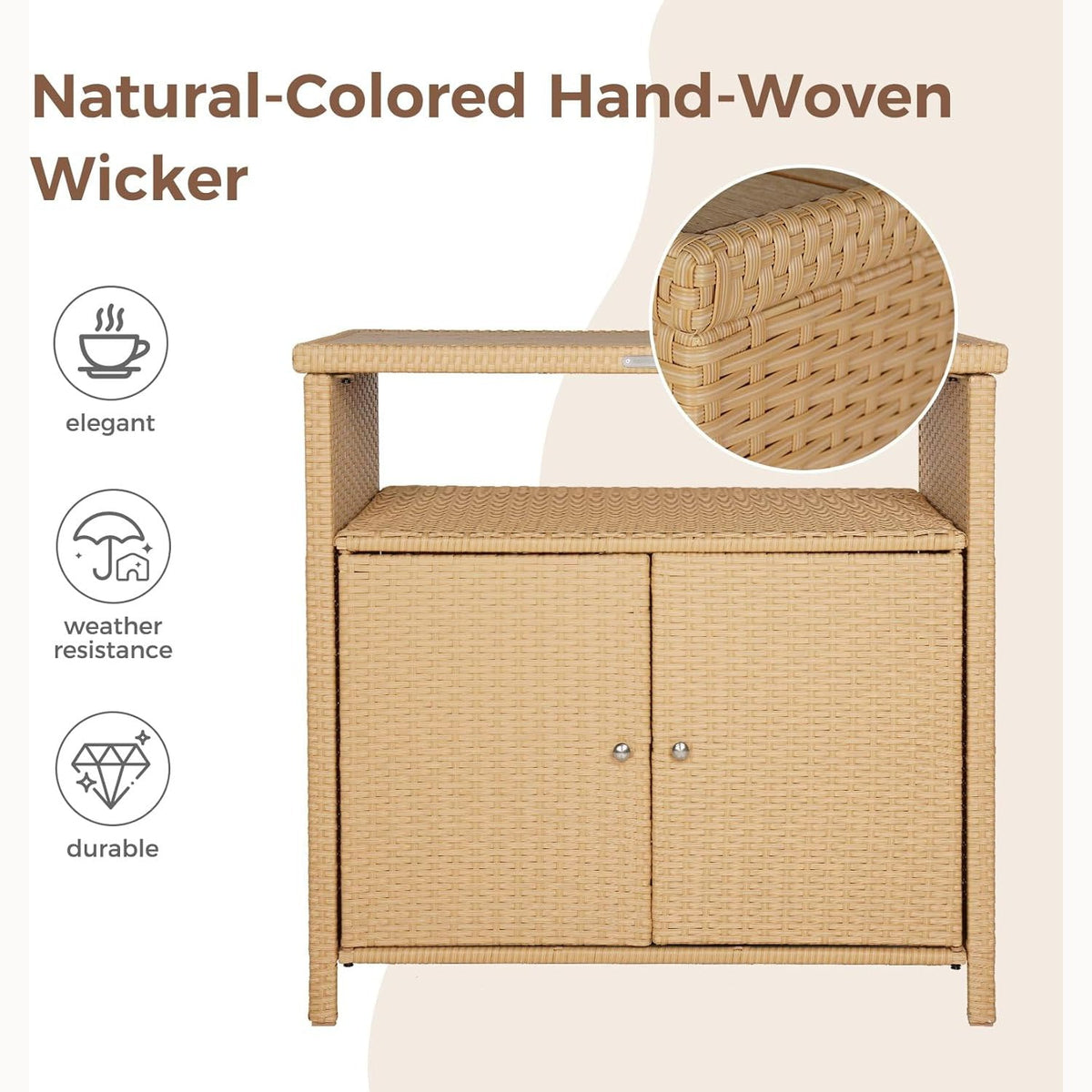 LOUNGE YARD 2-Door Steel Buffet Storage Cabinet — product view 4
