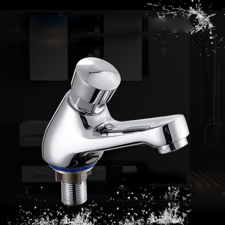 LoungeYard | Modern sink faucet with brass knob handle, low arc, washbasin faucet — product view 3