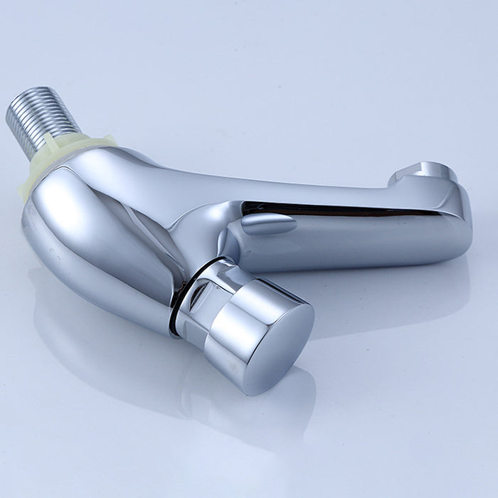 LoungeYard | Modern sink faucet with brass knob handle, low arc, washbasin faucet — product view 2