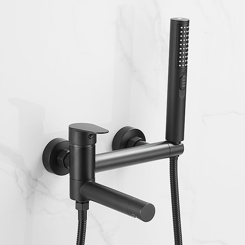 LoungeYard | Wall-mounted metal bathtub faucet low arch single lever bathtub faucet trim — product view 3