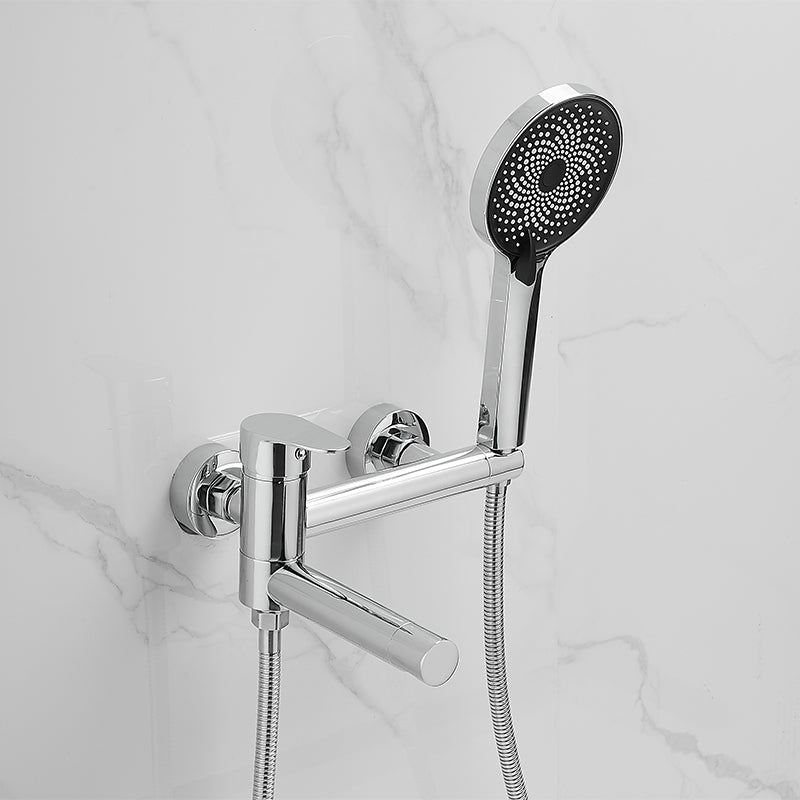 LoungeYard | Wall-mounted metal bathtub faucet low arch single lever bathtub faucet trim — product view 1