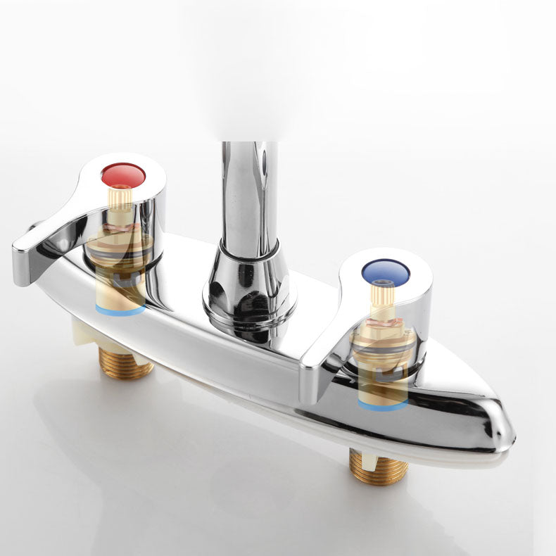 LoungeYard | Modern Center Set Mixer Tap Chrome 2 Knob Handles Swivel Spout Basin Mixer Tap — product view 7