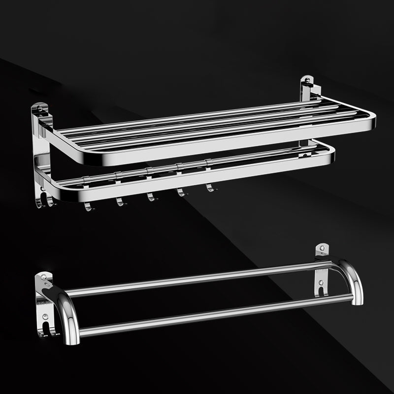 LoungeYard | Silver/Black Bathroom Hardware Set Modern Bathroom Accessories Hardware Set — product view 1