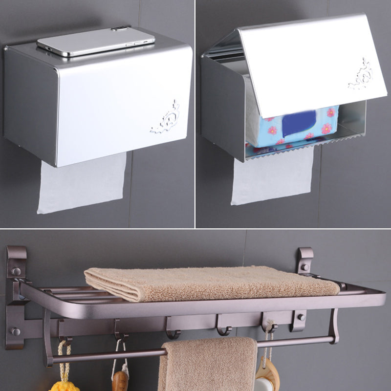 LoungeYard | 6-piece modern bathroom hardware set made of aluminum with towel holder/paper holder — product view 2