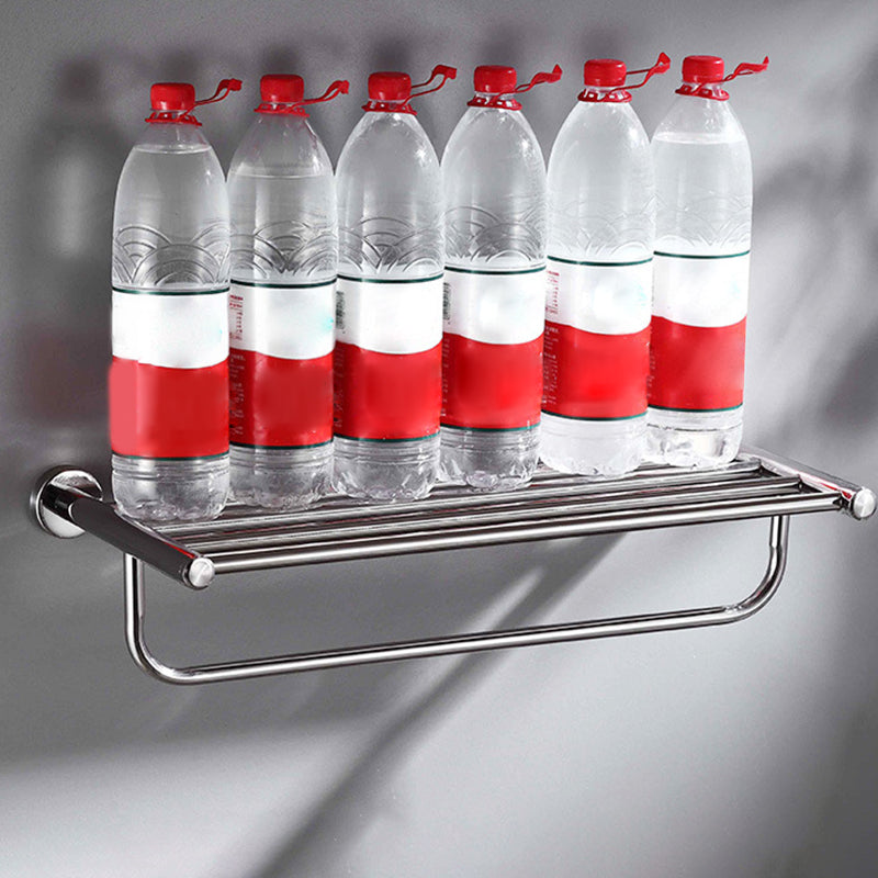 LoungeYard | Polished Chrome 5-piece modern bathroom accessory set with bathroom shelf — product view 5
