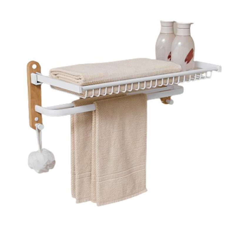 LoungeYard | Aluminium and Wood Bathroom Accessories Set White Bathroom Accessories Kit — product view 1