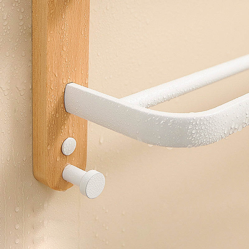 LoungeYard | Aluminium and Wood Bathroom Accessories Set White Bathroom Accessories Kit — product view 6