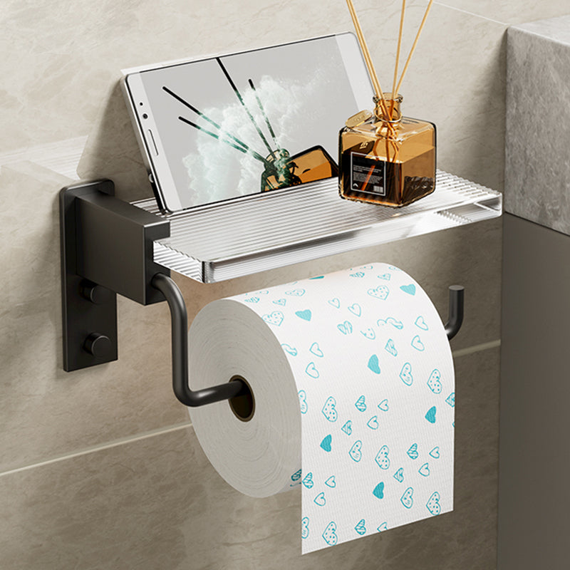 LoungeYard | Modern Bath Accessories Set Black Towel Bar Bath Shelf Bathroom Fixtures Set — product view 1