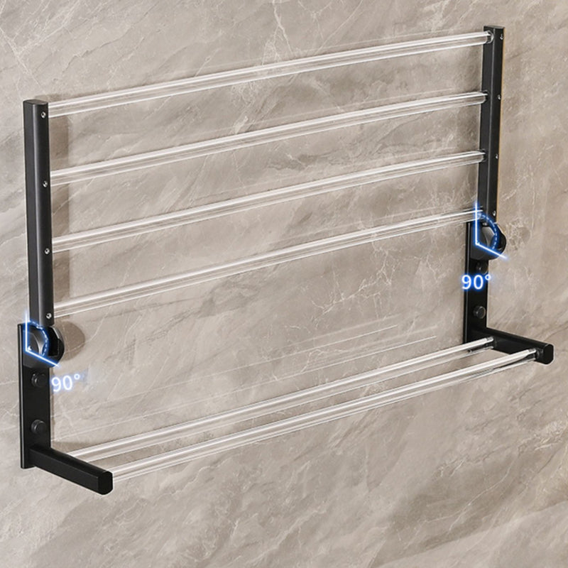 LoungeYard | Modern Bath Accessories Set Black Towel Bar Bath Shelf Bathroom Fixtures Set — product view 3