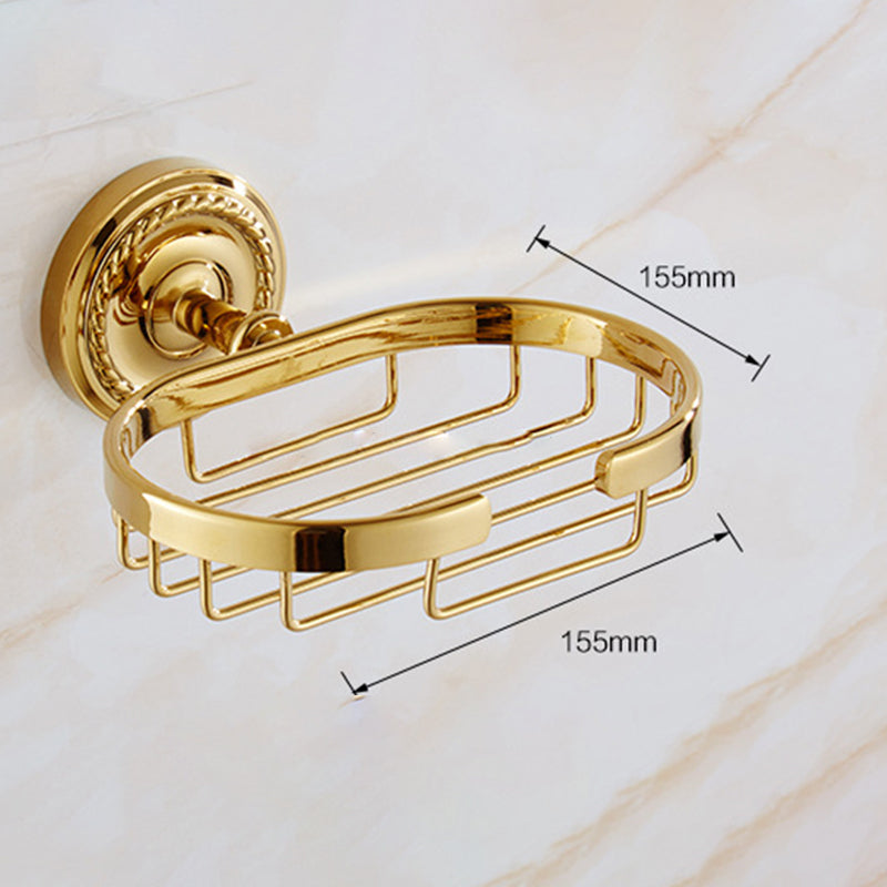 LoungeYard | Traditional Golden Bath Accessory Set Copper Bathroom Accessory Kit — product view 5