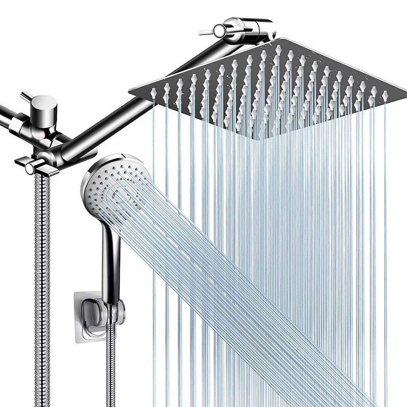 LoungeYard | Modern shower combination spray 5 setting patterns handheld shower head with large shower head — product view 7