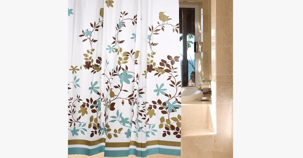 LoungeYard | Waterproof Shower Curtain - Bird Design — product view 1
