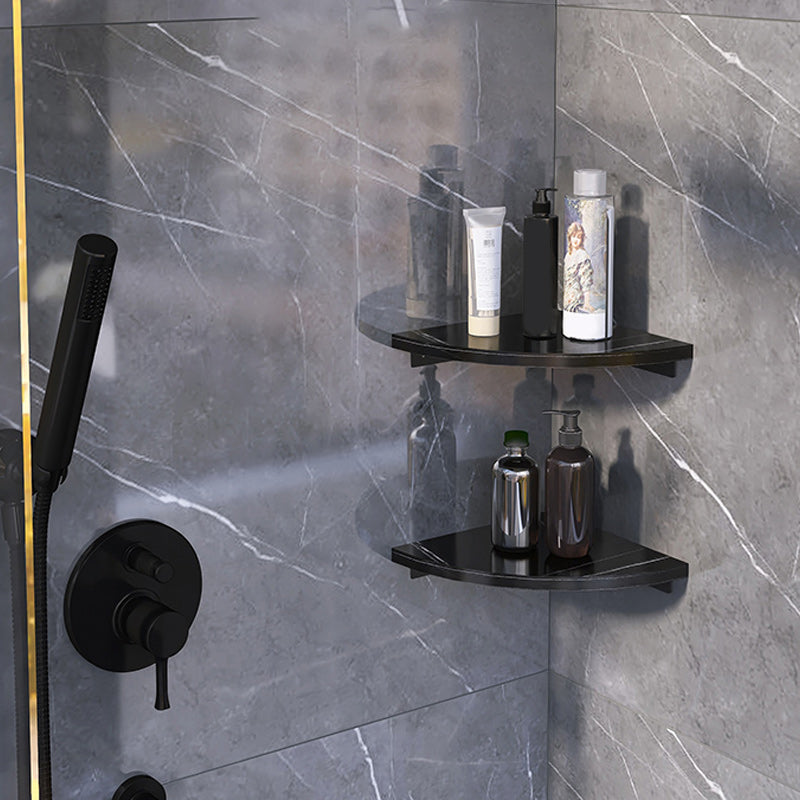 LoungeYard | 3-piece modern bathroom accessory set marble and metal bathroom shelf — product view 6