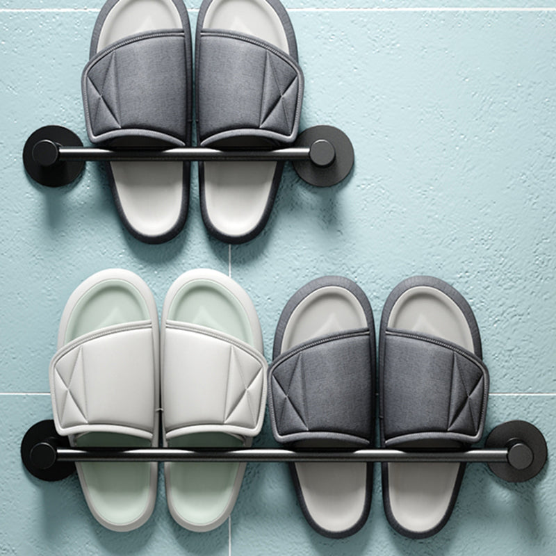 LoungeYard | 2-piece modern bathroom accessories set metal slipper rack/towel bar — product view 7